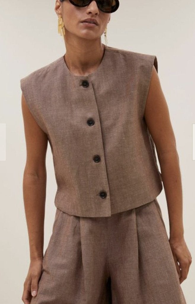 By-Bar bruin gilet maat S nieuw, Bruin, Nieuw, Ophalen of Verzenden, Maat 38/40 (M)