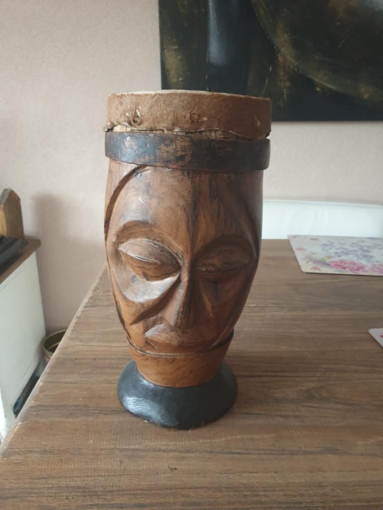 Afrikaanse Djembe/Punu trommel, Antiek en Kunst, Ophalen