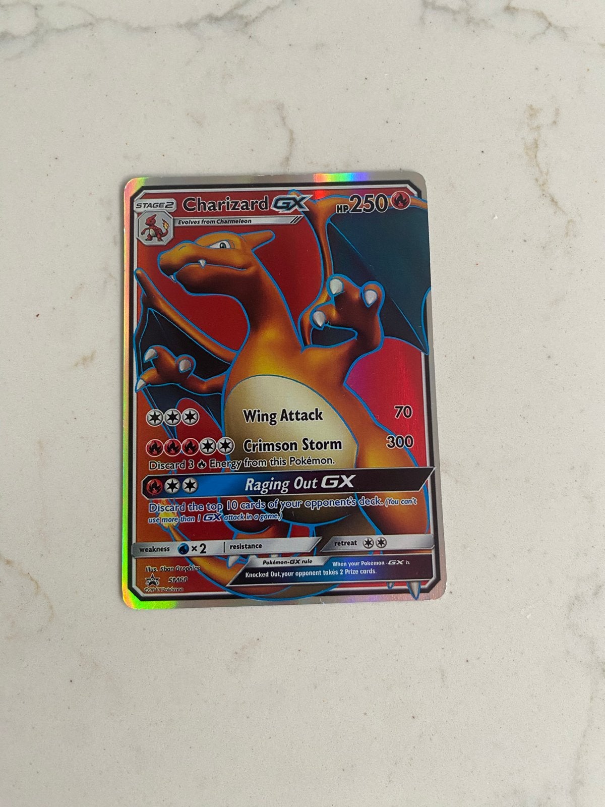 Pokémon Kaart Charizard GX HP250 Foil - Zo goed als nieuw, Ophalen of Verzenden, Zo goed als nieuw, Losse kaart, Foil