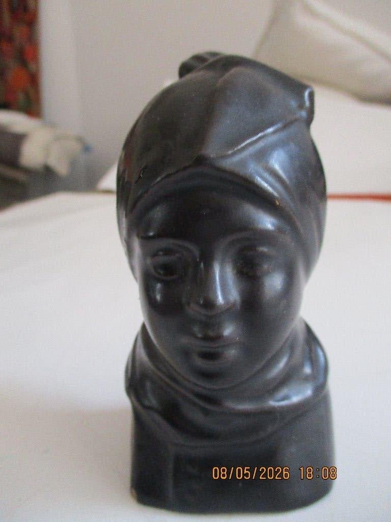 plateel figuur antiek Indonesia Meisjeshoofd 11 cm.Hoog, Antiek en Kunst, Antiek | Keramiek en Aardewerk, Ophalen of Verzenden