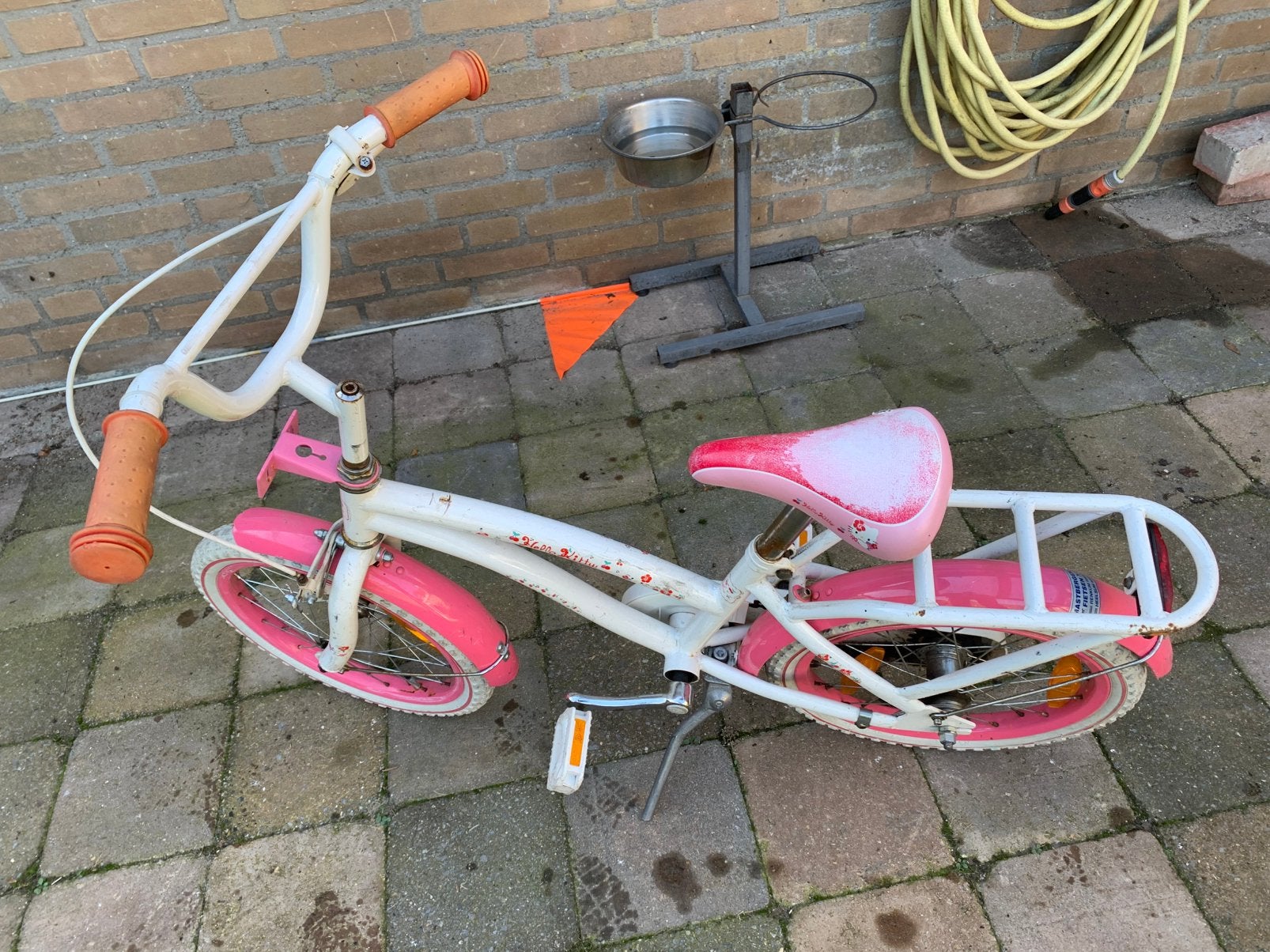 Meisjesfiets, roze., Ophalen, Terugtraprem, Gebruikt, 14 inch of minder