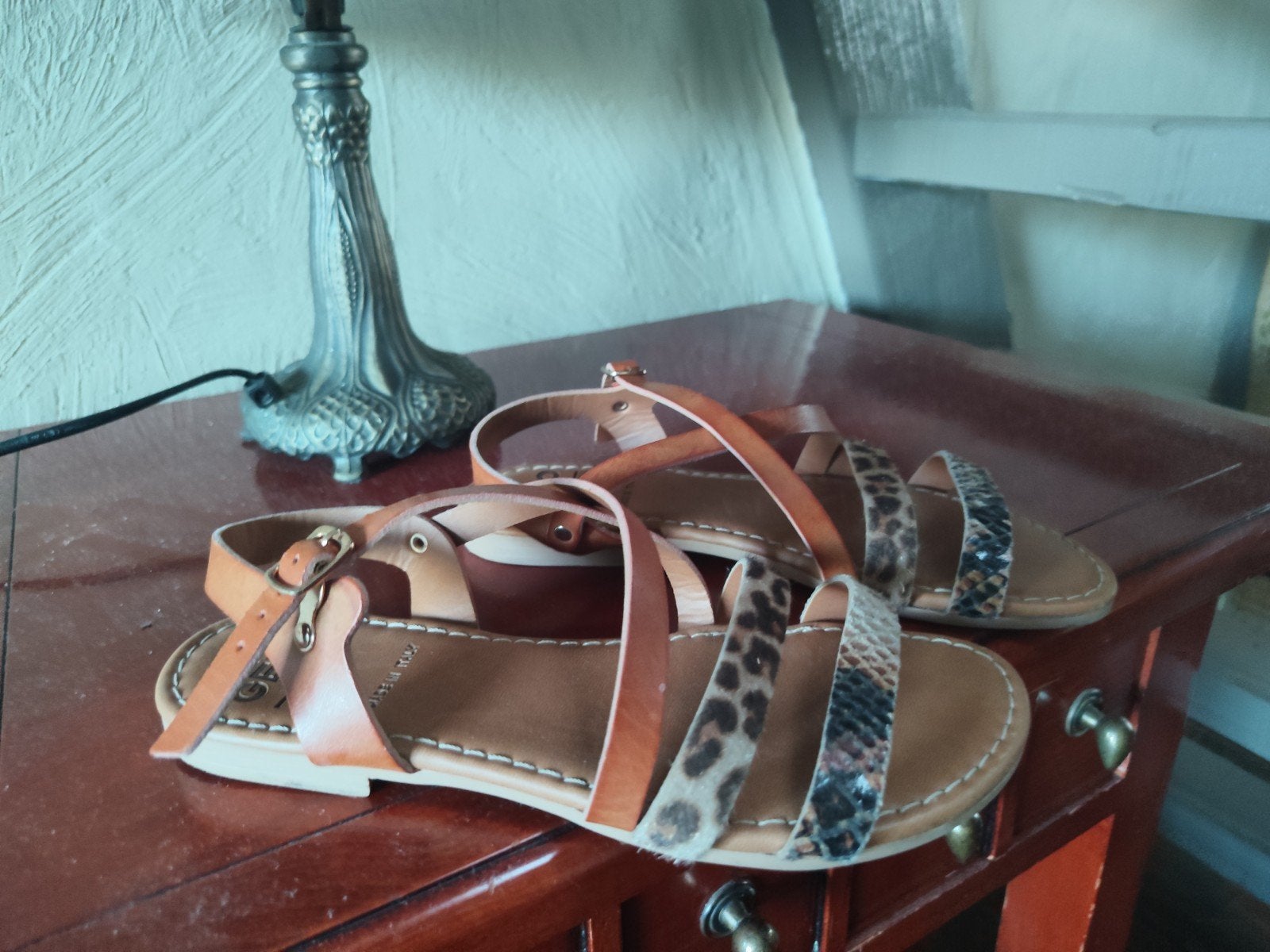 Gemo leren meiden sandalen 33, Ophalen of Verzenden, Zo goed als nieuw, Meisje, Overige typen