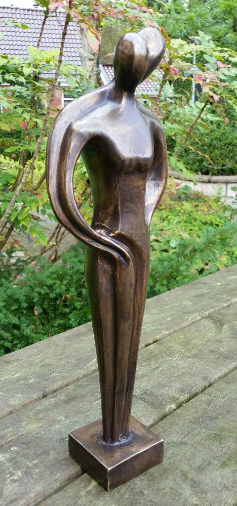 ABSTRACT BEELD / KOPPEL / MAN VROUW/ BRONZEN TUINBEELD, Ophalen of Verzenden, Brons, Beeld