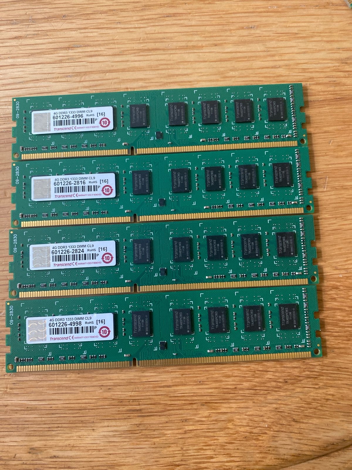 16 GB DDR3 RAM Geheugenmodules (4x4GB), Computers en Software, RAM geheugen, Gebruikt, Server, 16 GB, DDR3, Ophalen of Verzenden