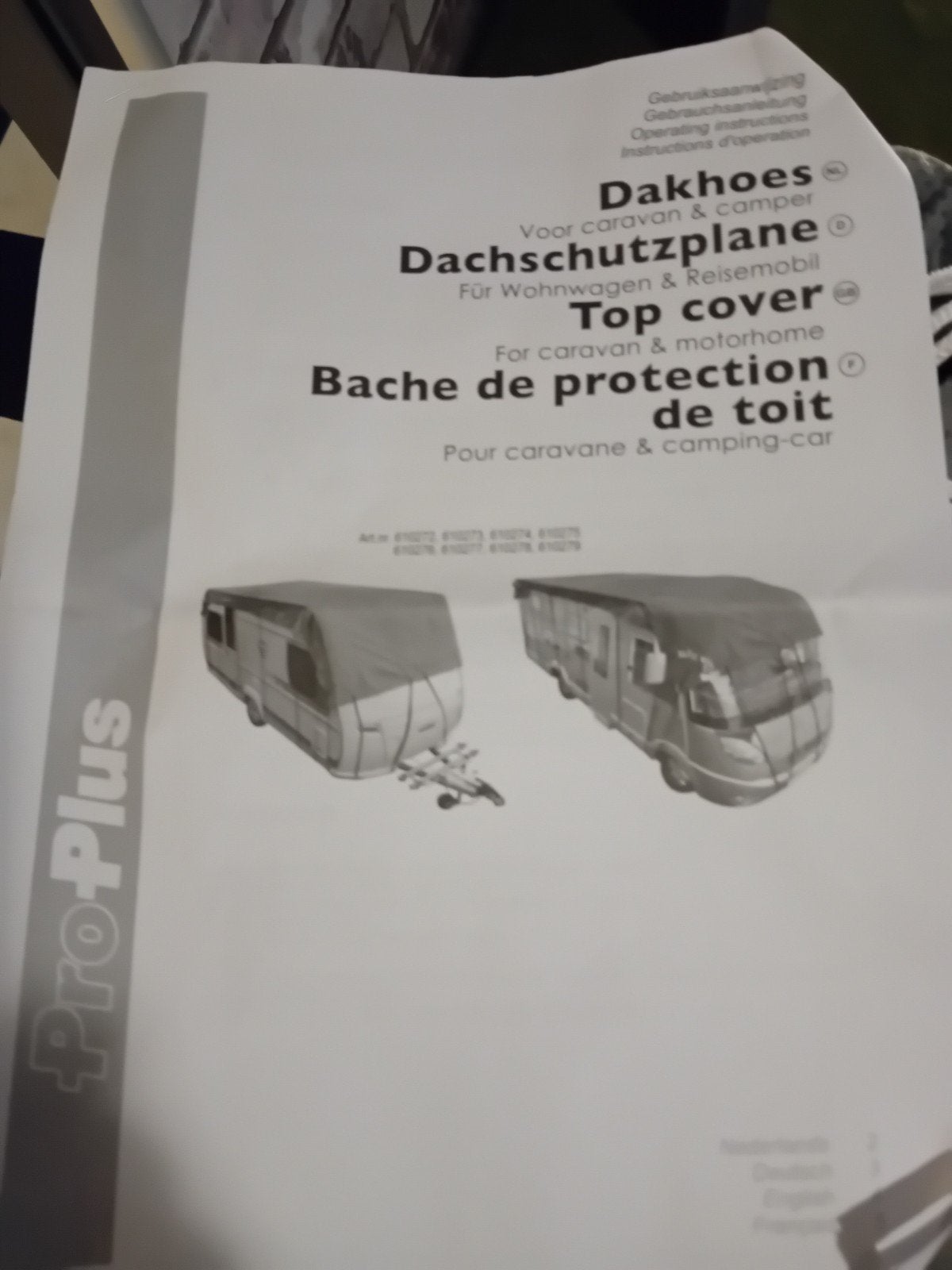 dakhoes caravan of camper, Ophalen