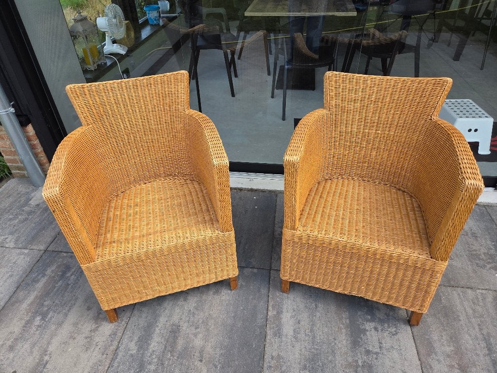 2 rotan stoelen, Ophalen, Gebruikt, Twee, Bruin