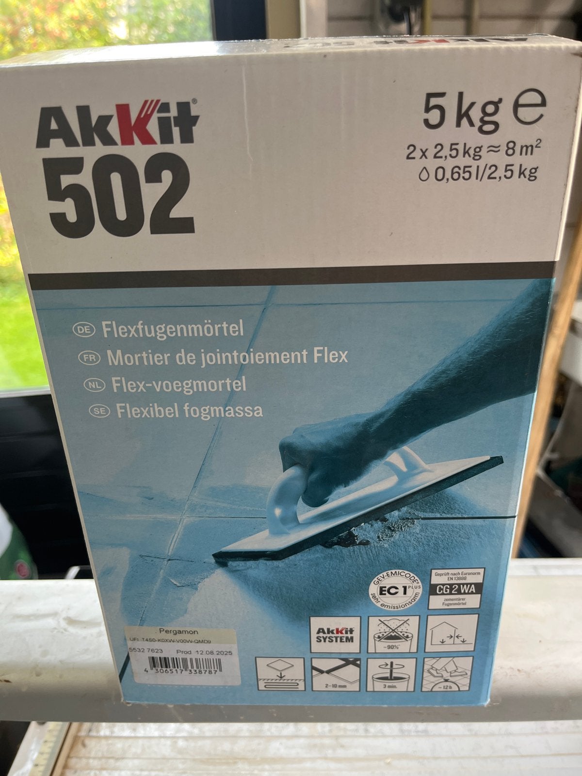 Akkit 502 Flex-voegmortel 5kg - Nieuw, Overige materialen, Overige typen, Nieuw, 5 tot 10 m²