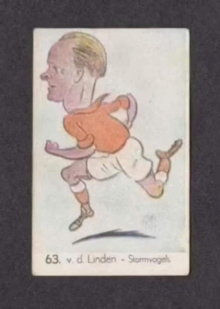 Voetbalplaatje v.d. Linden Stormvogels IJmuiden 1949 (63)., Ophalen of Verzenden, Zo goed als nieuw