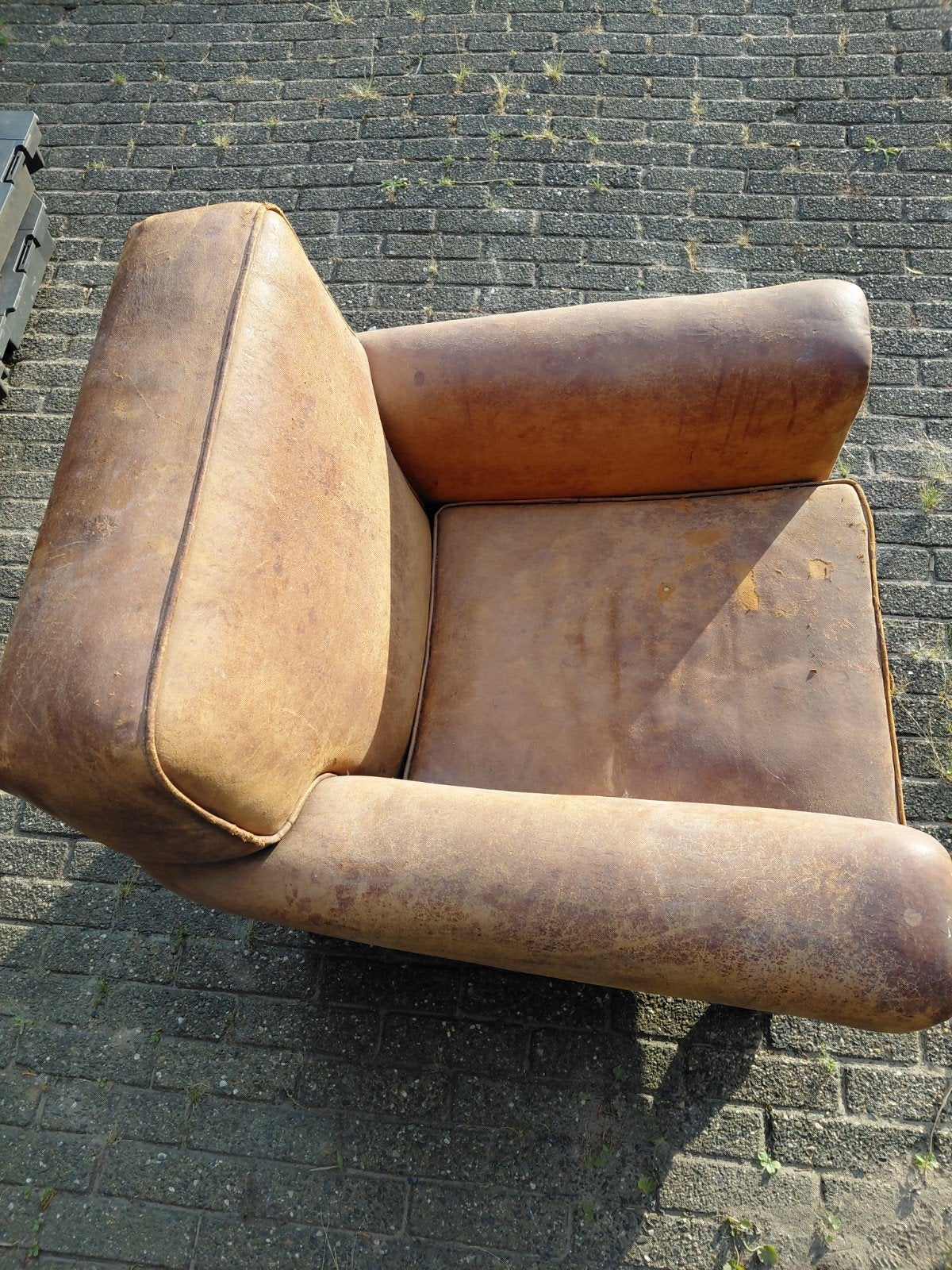 Vintage Leren Fauteuil - Authentieke Charme, Ophalen