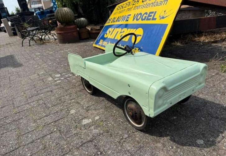 Vintage metal trapauto - lichtgroen, Ophalen, Gebruikt, ., Trapvoertuig