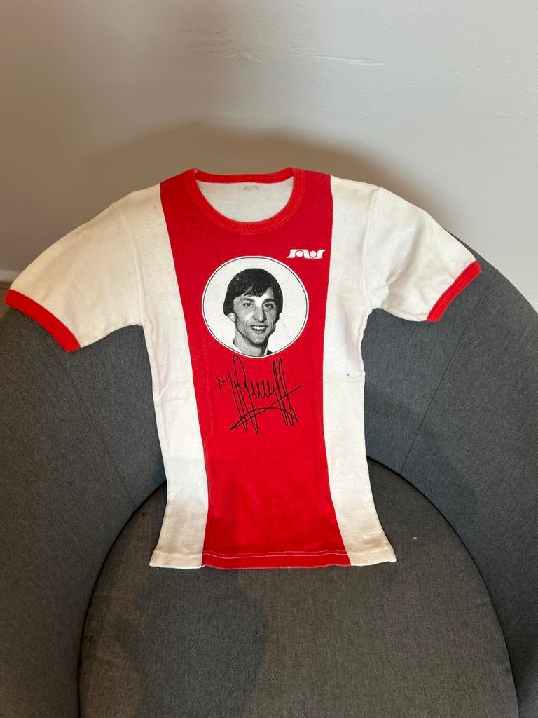 Vintage Johan Cruijff Ajax kinder shirt jaren 80 retro, Verzamelen, Ophalen of Verzenden, Gebruikt, Ajax, Shirt
