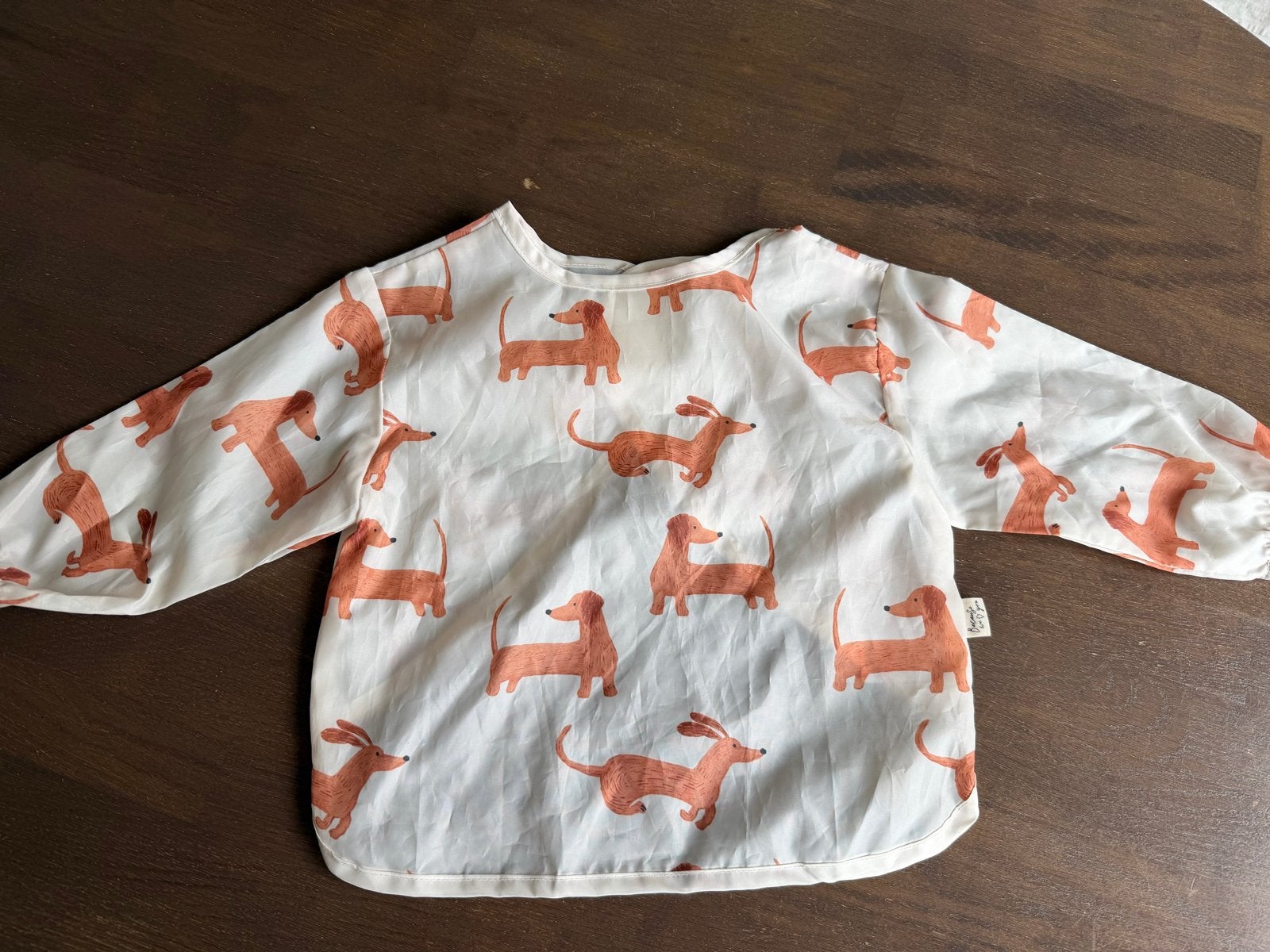 Slab met lange mouwen voor baby's - Teckel print, Ophalen of Verzenden, Zo goed als nieuw, Jongetje of Meisje