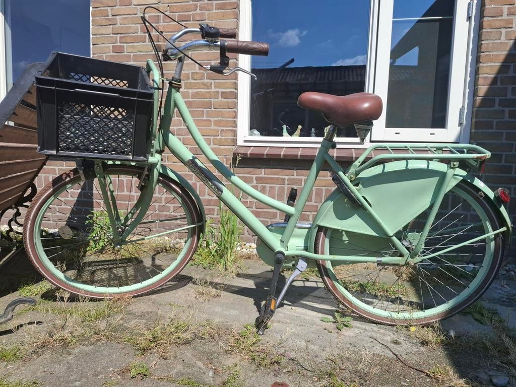 26 inch Popal fiets - Lichtgroen met voordrager en mand, Ophalen, Gebruikt, Popal transport fiets