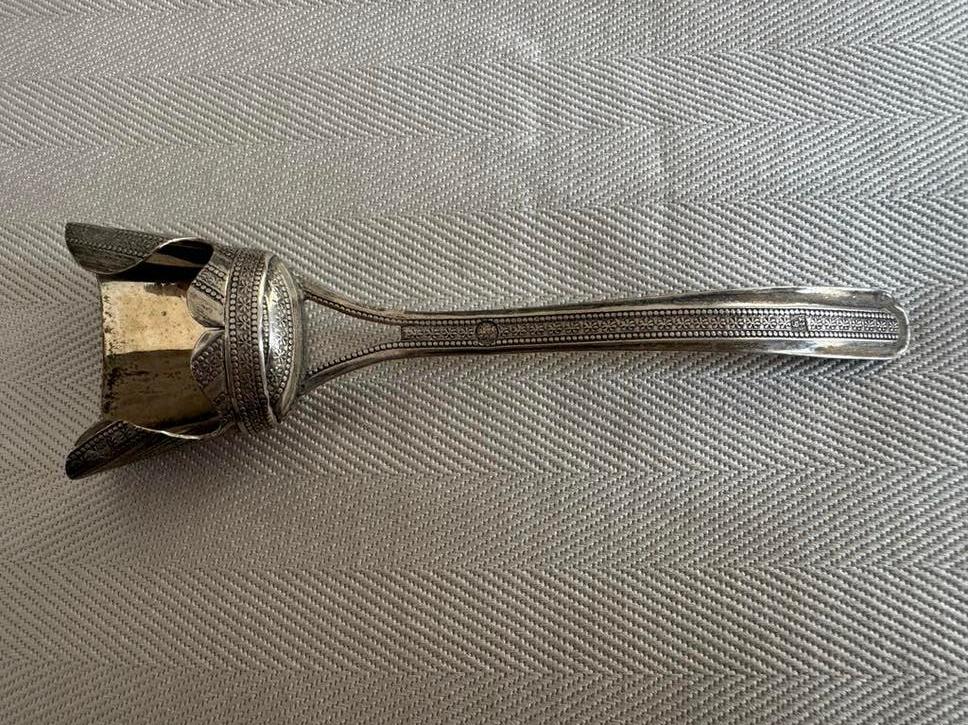 Antieke Zilveren Suikerschep met Gedetailleerd Patroon, Ophalen of Verzenden