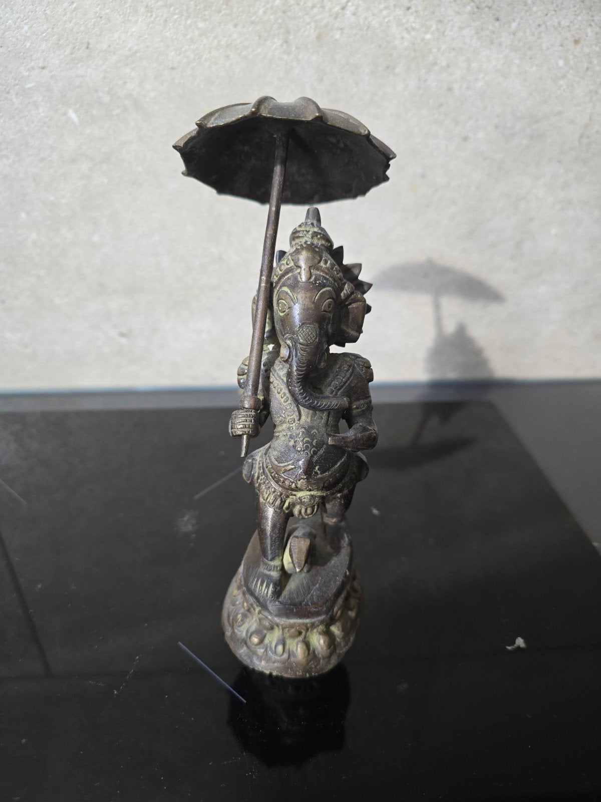 Bronzen Ganesha beeld 18cm - 2-delig, perfecte staat, Ophalen of Verzenden, Zo goed als nieuw