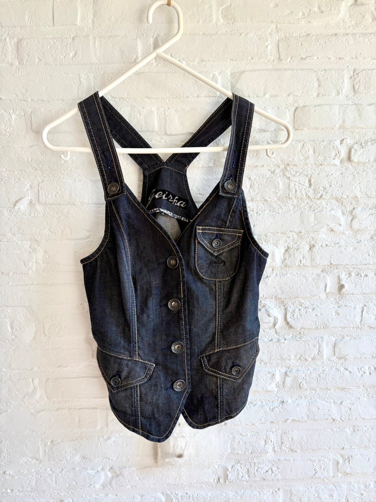 Spijker/denim gilet Geisha, Verzenden, Zo goed als nieuw, Maat 36 (S), Blauw