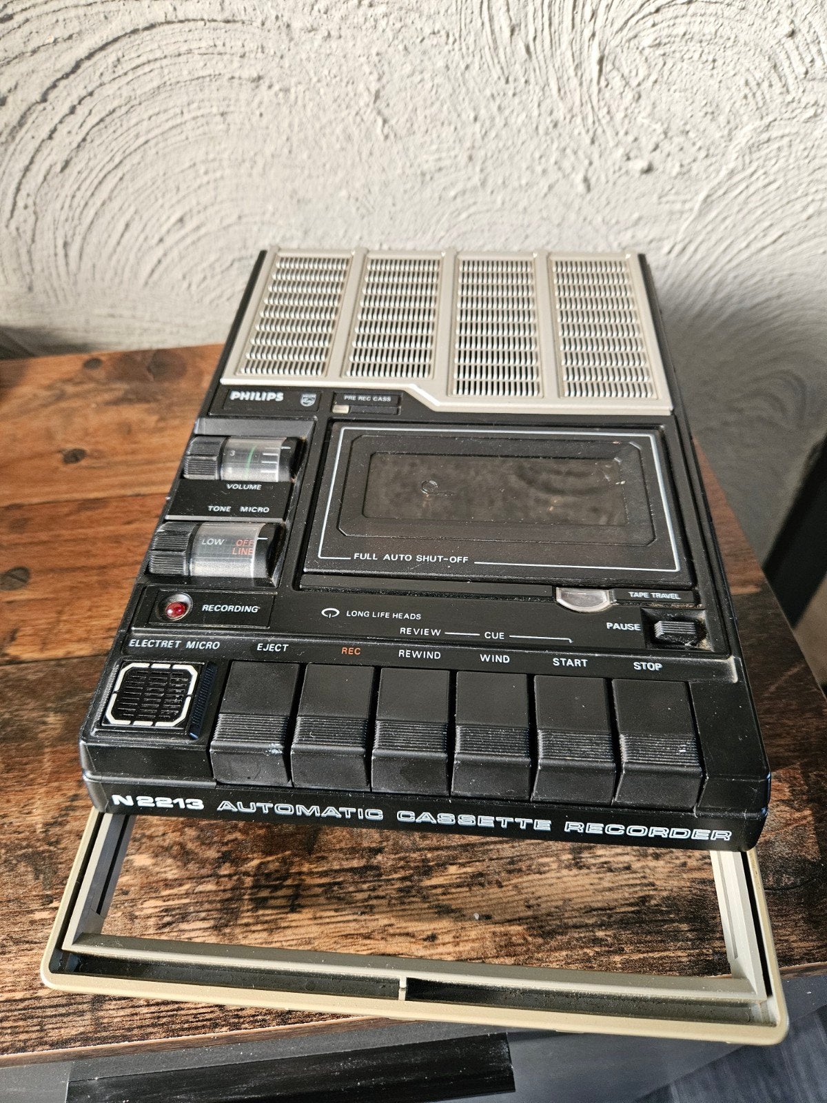 Philips N 2213  vintage draagbare automatic casetterecorder, Ophalen of Verzenden, Philips