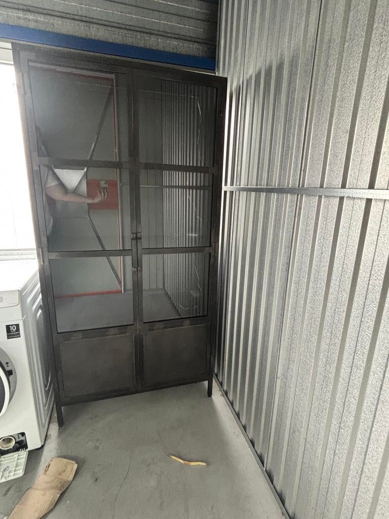 Stalen vitrine kast pronto wonen, Ophalen, 50 tot 100 cm, Zo goed als nieuw, Metaal