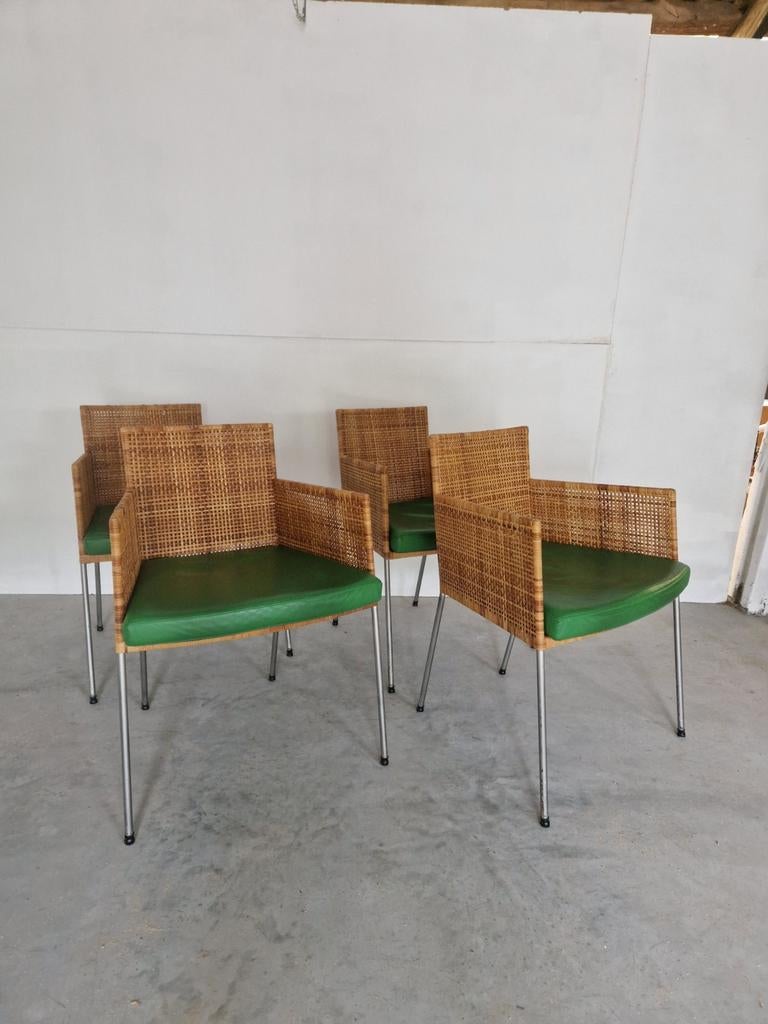 4 x gerard van den berg tiba label design rotan. , Ophalen, Gebruikt, Twee, Bruin