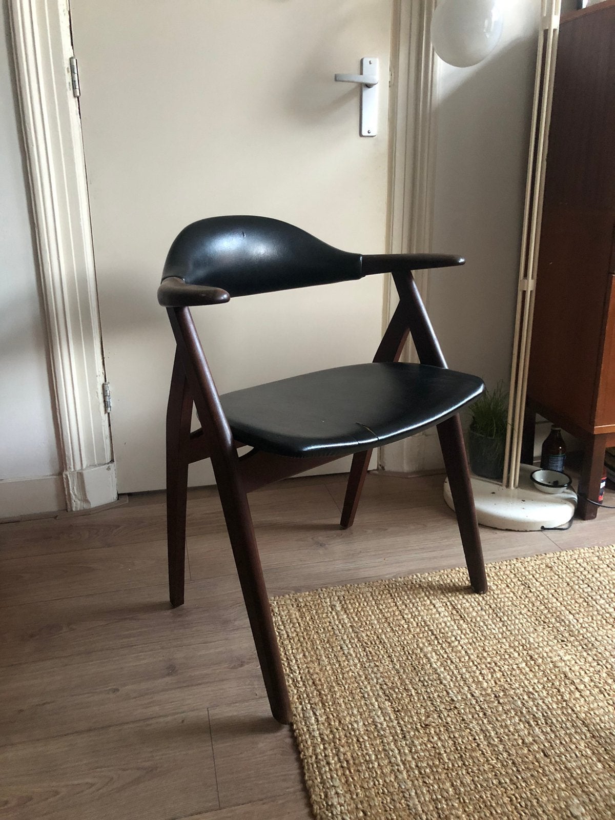 Tijsseling cowhorn chair, Huis en Inrichting, Stoelen, Zo goed als nieuw, Eén, Zwart, Ophalen
