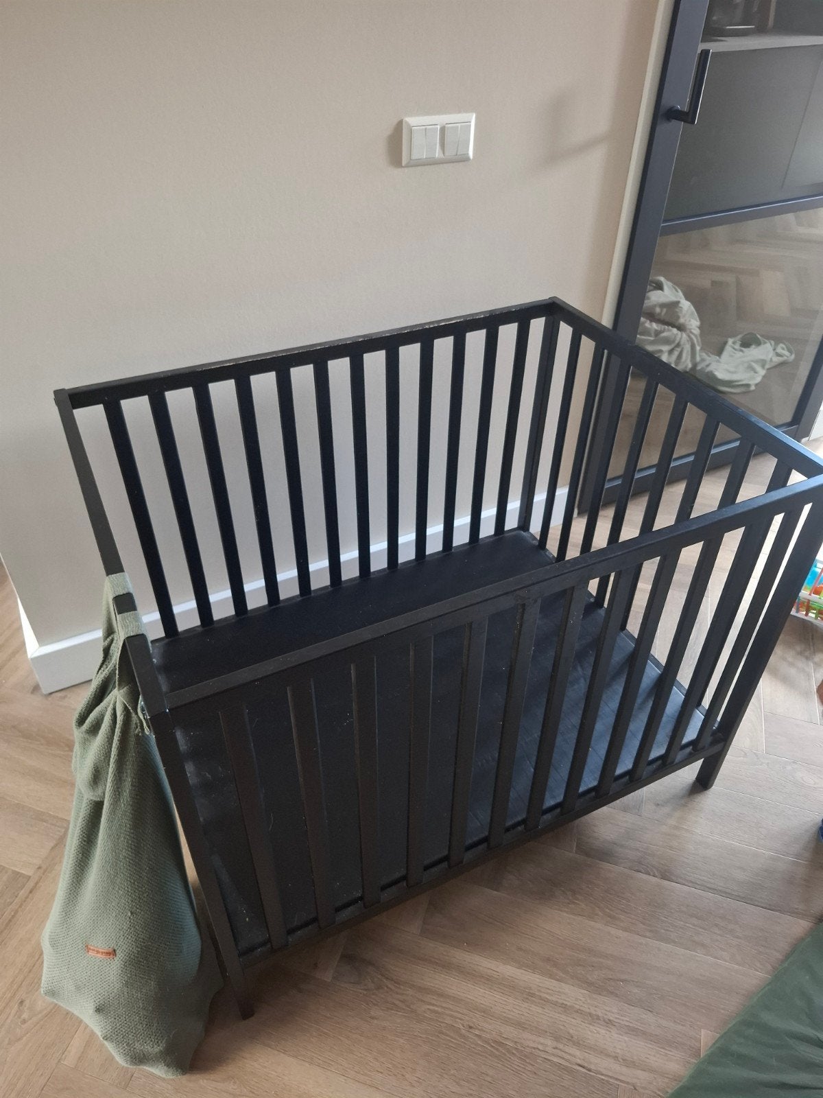 Prénatal zwarte box met boxmatras en boxzak, Ophalen, Gebruikt, Minder dan 140 cm, Minder dan 70 cm