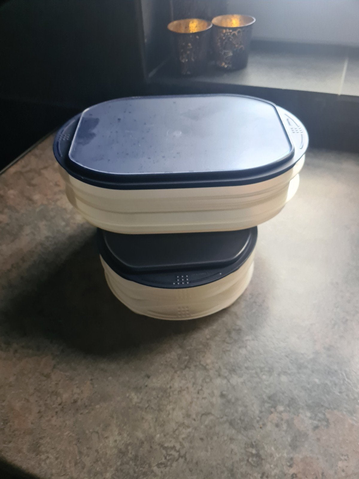 Tupperware Vleeswaren Bakjes - 2 Sets, Gebruikt, Overige kleuren, Bewaardoos, Met deksel