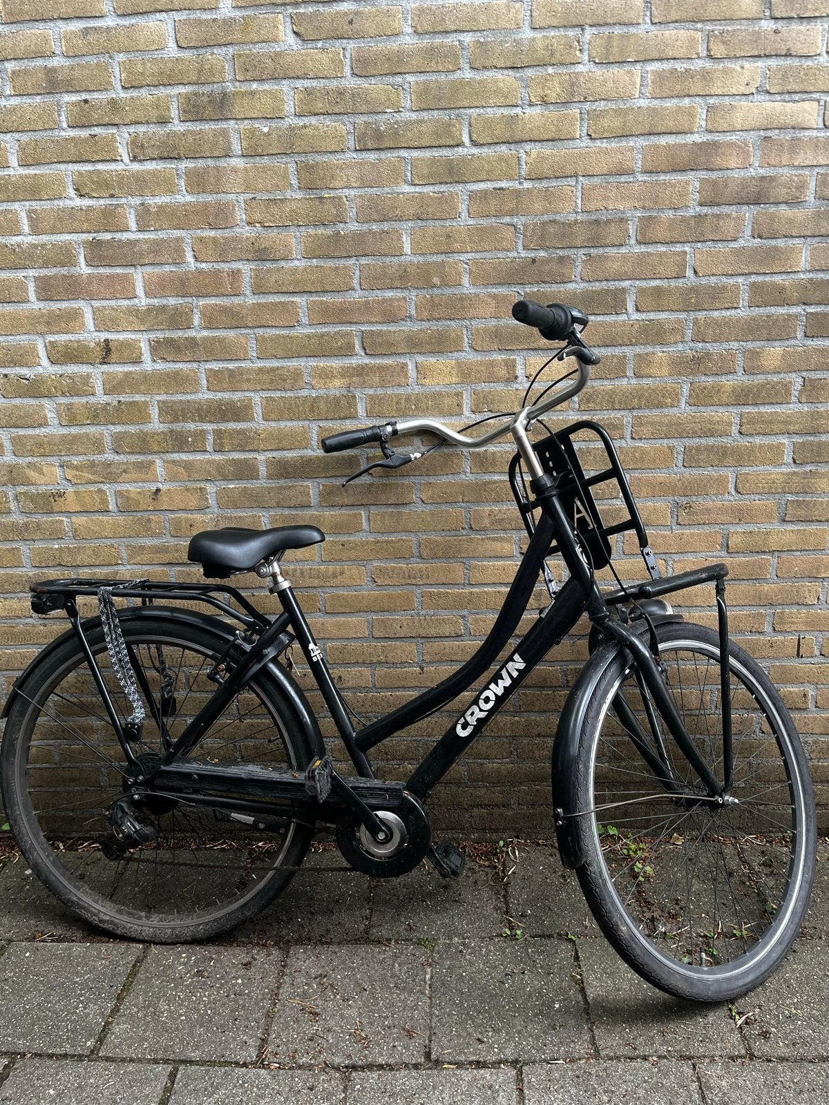 Crown transportfiets met voordrager en bagagedrager, Ophalen, Gebruikt
