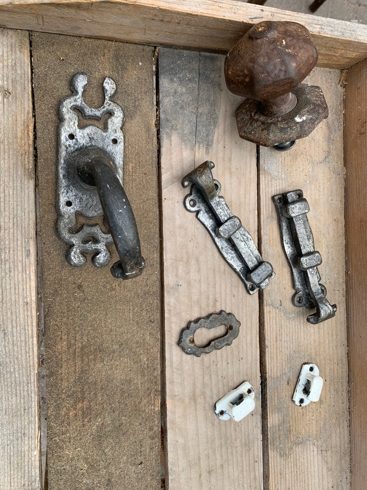 Echt, oud, antiek deurbeslag, deurklink enz., Ophalen of Verzenden, Gebruikt, Koper of Messing, Klink of Kruk