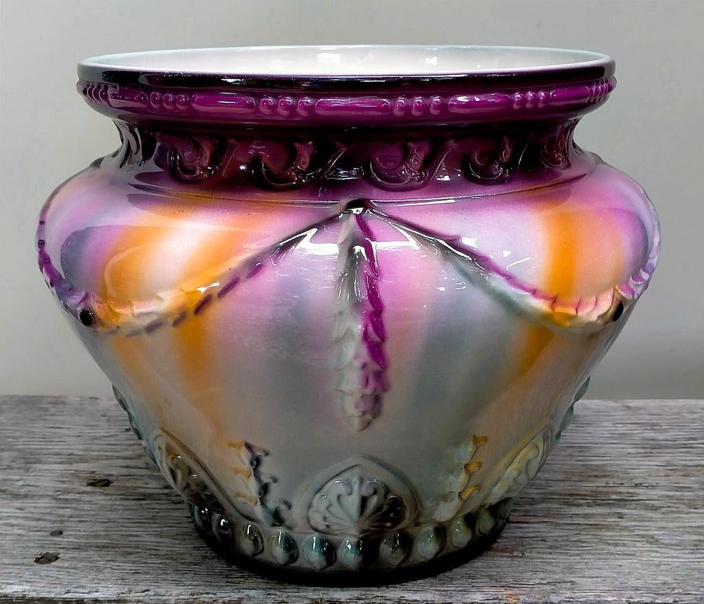 Antieke Jugendstil Jardinière Bloempot - Franz Anton Mehlem, Ophalen of Verzenden