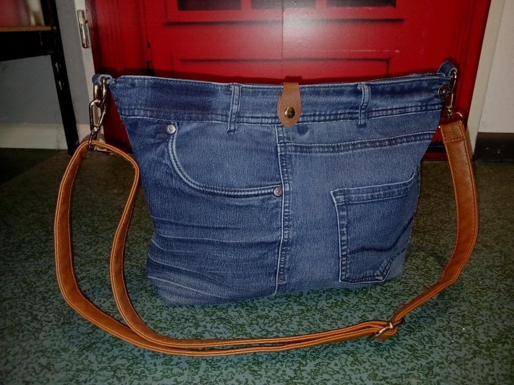 10) Denim schouder tas van jeans Spijkerbroek, Ophalen of Verzenden, Nieuw, Blauw, Overige typen