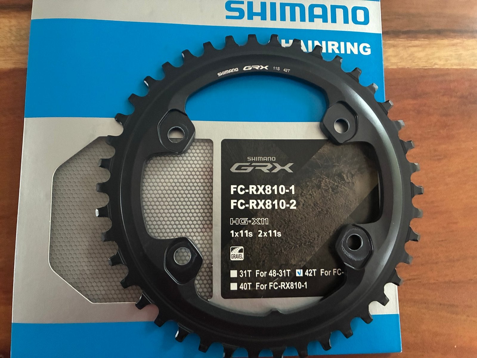 Shimano GRX FC-RX810-1 Kettingblad 42T voor Gravelbike, Crankstel of Pedalen, Nieuw, Ophalen of Verzenden, Gravelbike