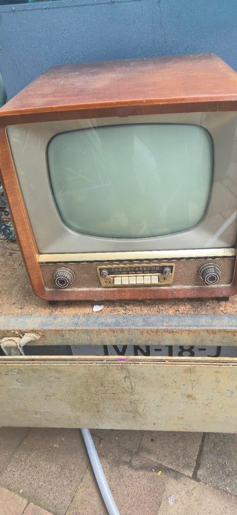 Oude Retro TV Jaren '50-'60 - Decoratief, Antiek en Kunst, Antiek | Tv's en Audio, Ophalen of Verzenden