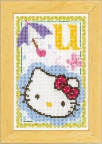 Borduurpakket Hello kitty letter U pn0149583, Hobby en Vrije tijd, Geen, Geen, Nieuw, Ophalen of Verzenden