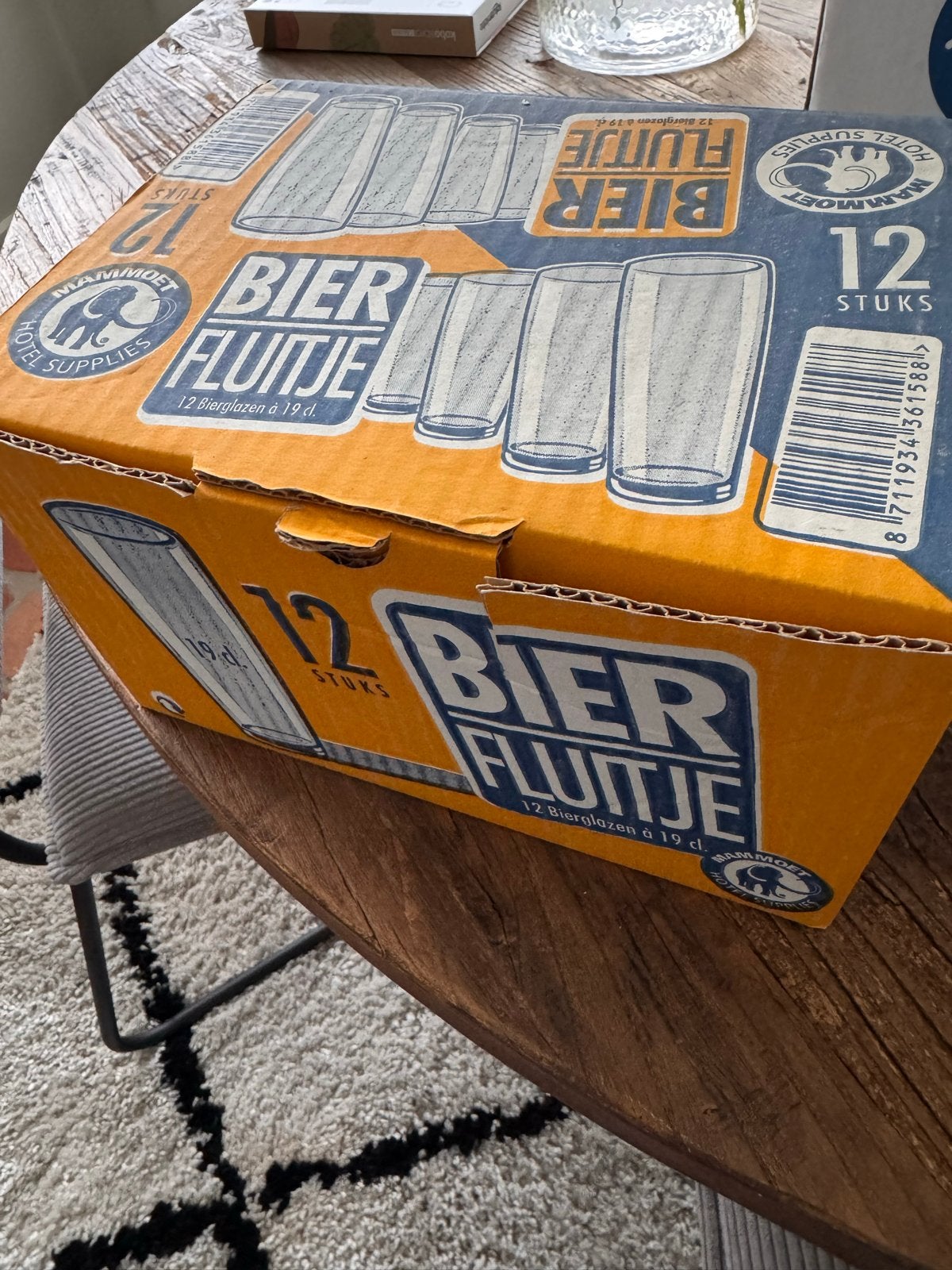 12 Bierglazen Fluitje 19 cl - In doos, Overige typen, Ophalen, Nieuw, Glas