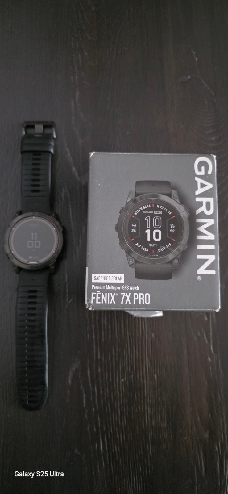 Garmin Fenix 7X Pro Sapphire Solar Multisport GPS Horloge, Zwart, Garmin, Ophalen of Verzenden, Zo goed als nieuw