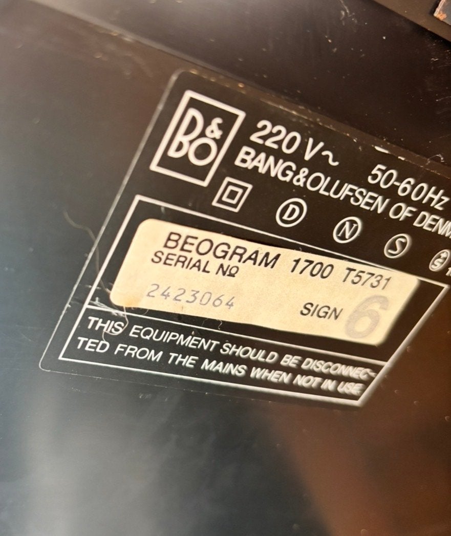 Bang & Olufsen Beogram 1700 Platenspeler, Ophalen, Gebruikt, Platenspeler, Overige merken