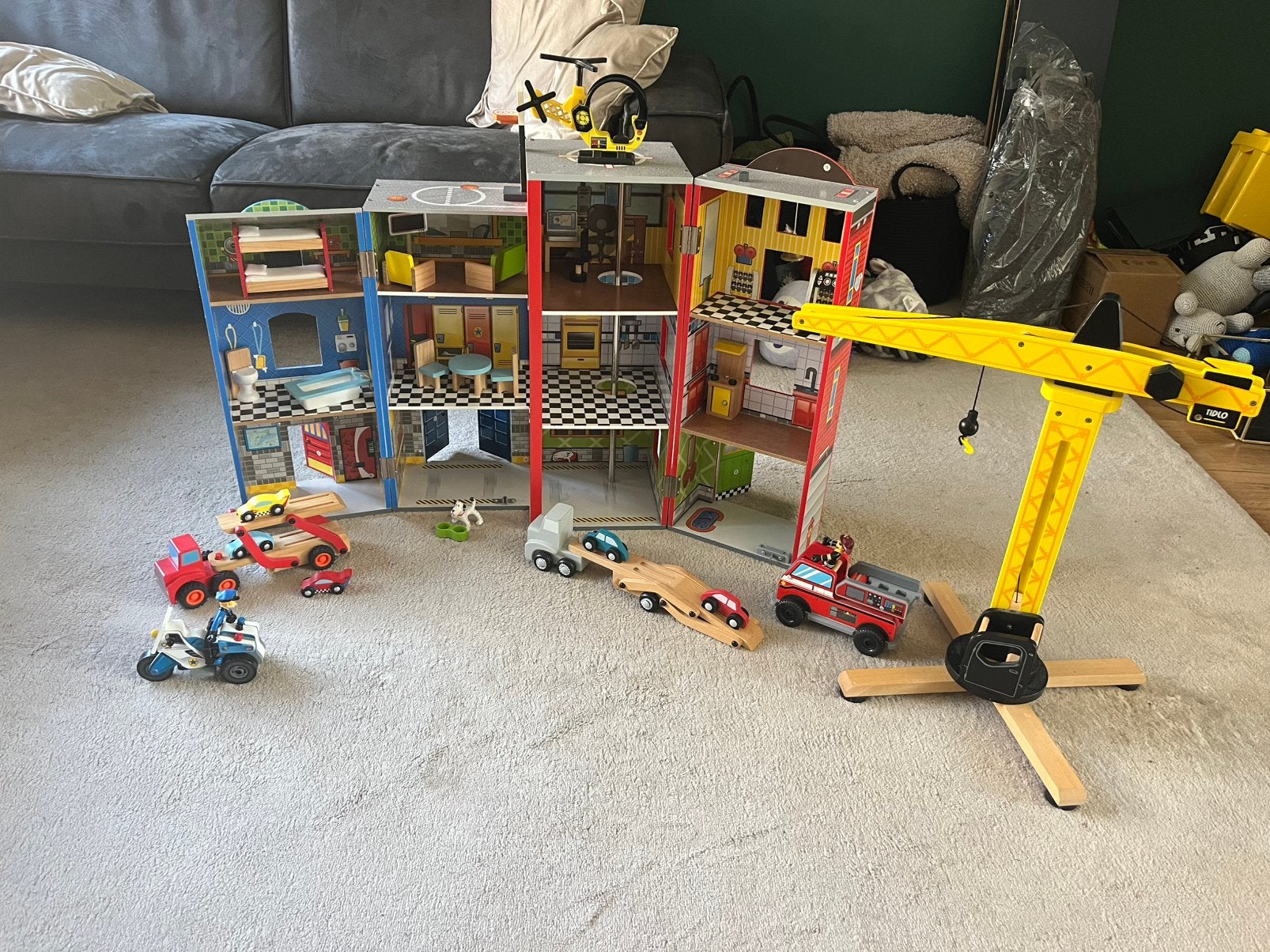 Brandweer en politie poppenhuis, Kinderen en Baby's, Speelgoed | Duplo en Lego, Ophalen, Zo goed als nieuw, Duplo
