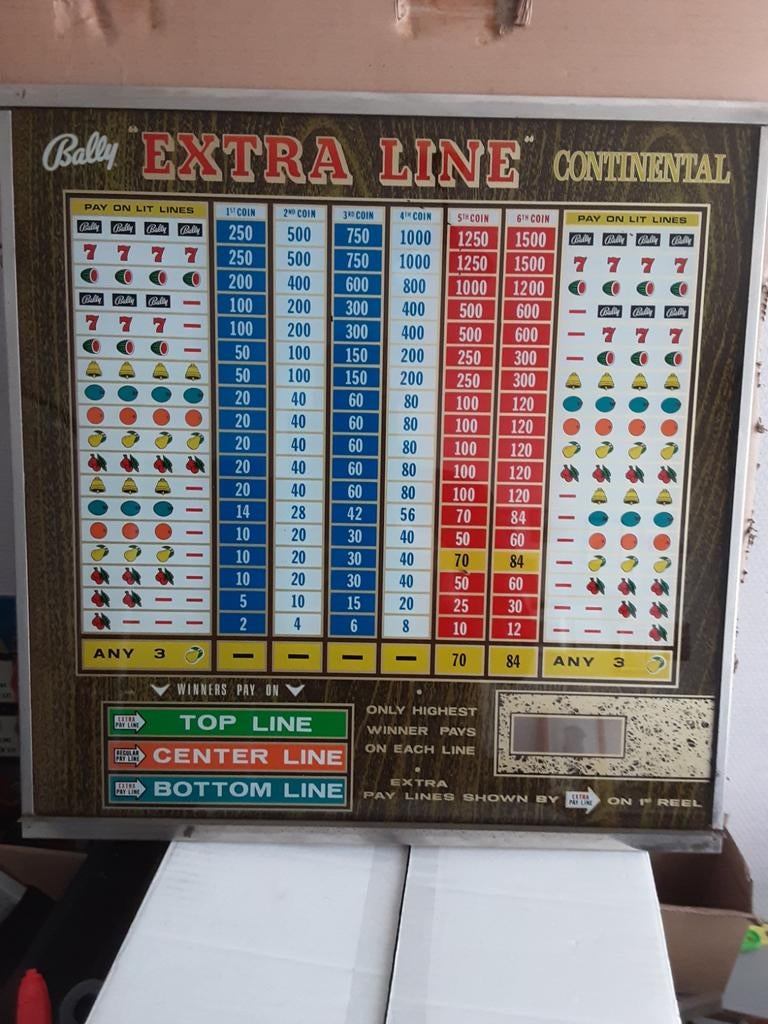 Bally slotmachine extra line top glas, Verzamelen, Automaten | Gokkasten en Fruitautomaten, Zo goed als nieuw, Euro, Ophalen of Verzenden