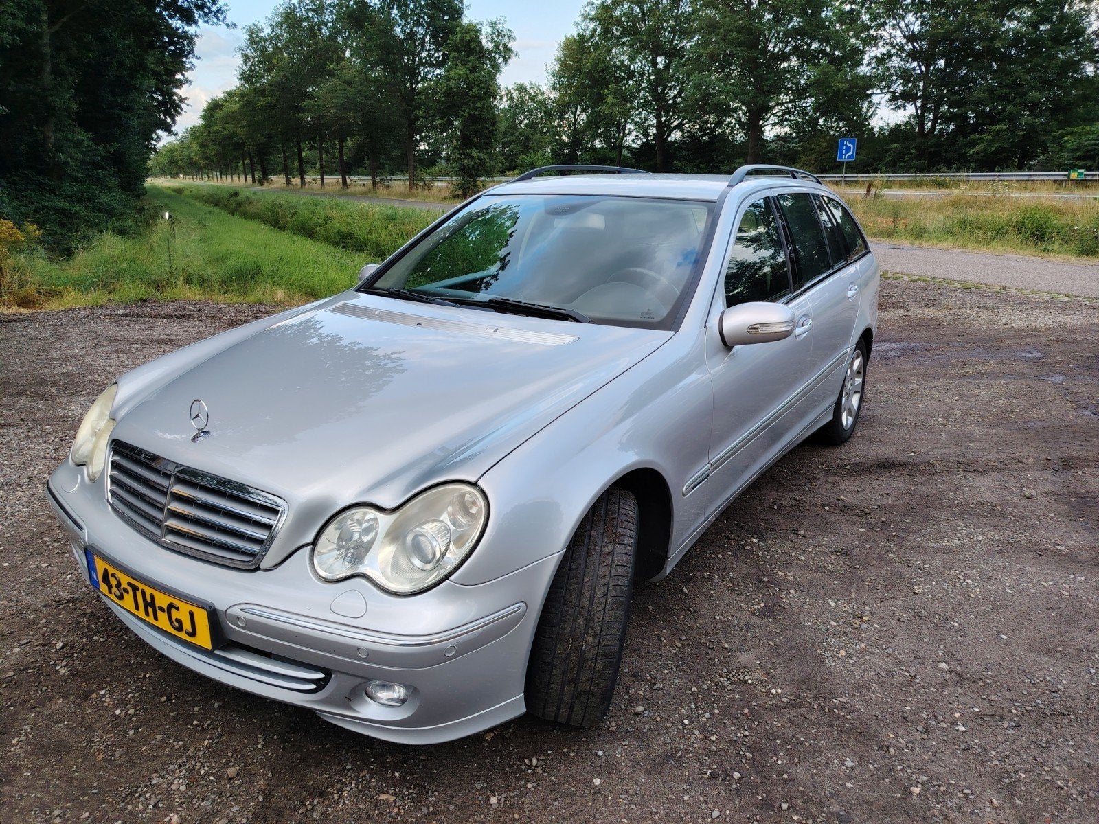 Mercedes-Benz C-Klasse 1.8 C180 Kompr Combi 2006 Grijs, Auto's, Achterwielaandrijving, 1435 kg, 1796 cc, Origineel Nederlands