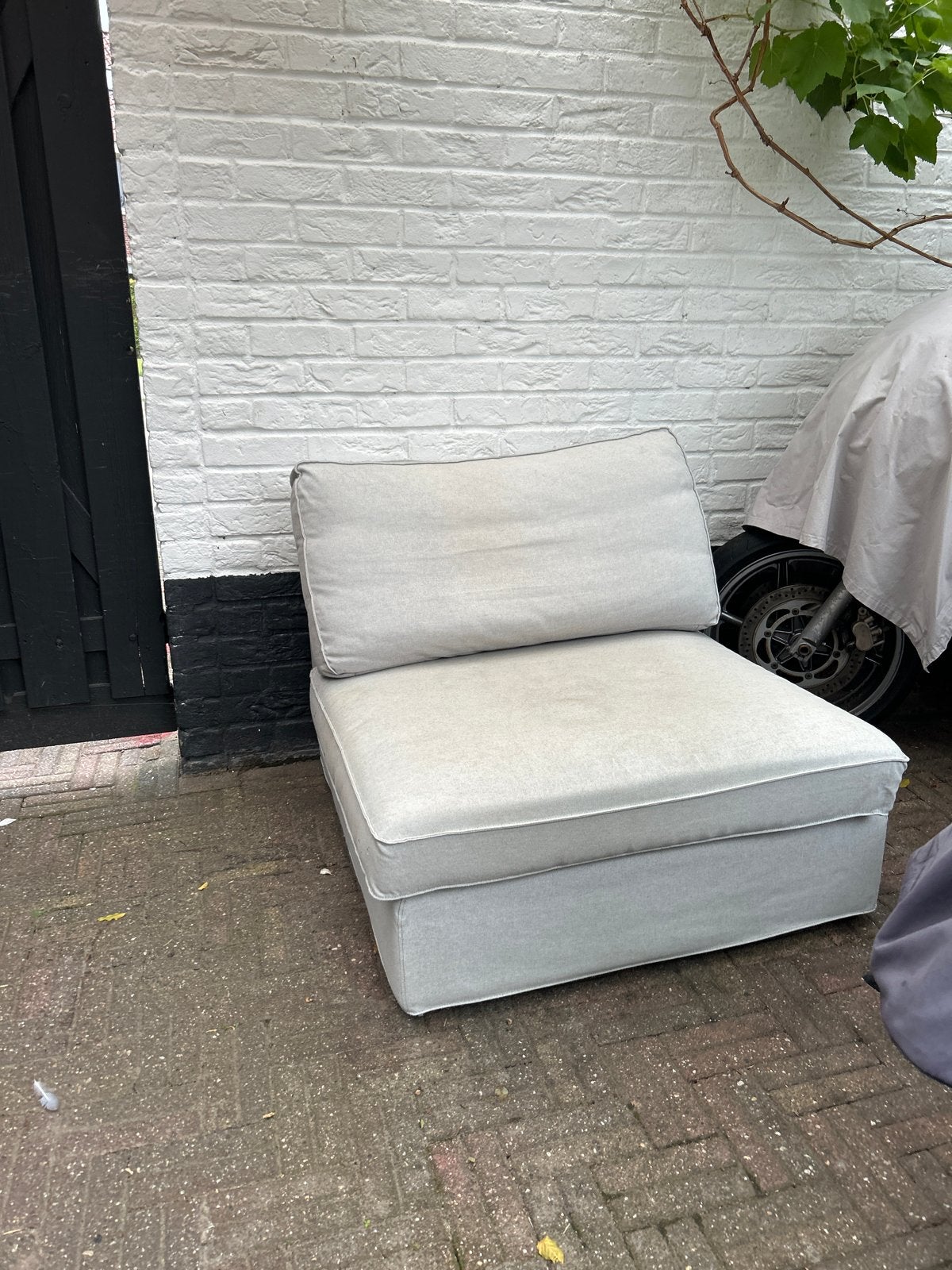 Comfortabele stoffen fauteuil - grijs IKEA, Gebruikt, Eenpersoons, 75 tot 100 cm, Ophalen of Verzenden
