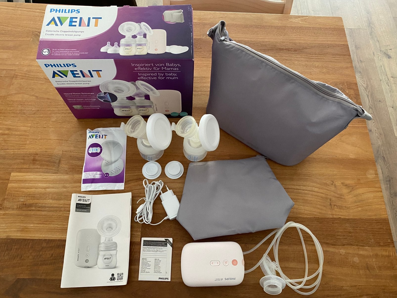 Philips Avent Dubbele Elektrische Borstkolf met bewaarbekers, Ophalen, Gebruikt, Borstkolf, Philips Avent