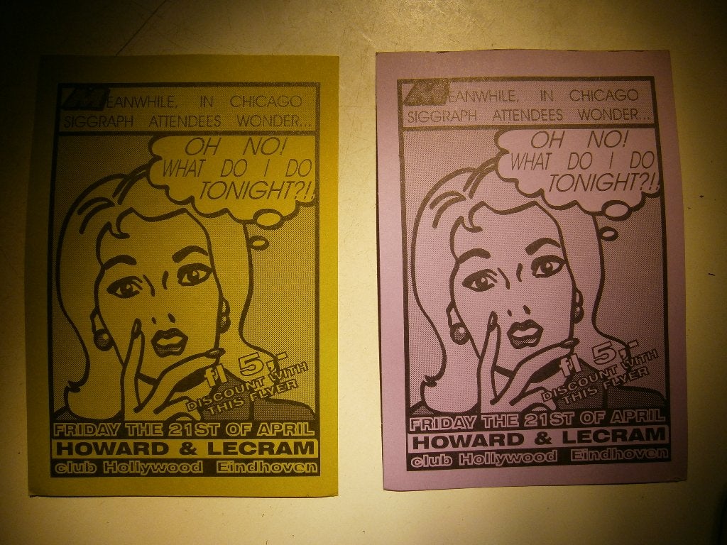 Club Hollywood Eindhoven – Howard & Lecram. 1994. Flyer Set, Verzamelen, Ophalen, Rechthoekig Staand, A4 of kleiner, Zo goed als nieuw