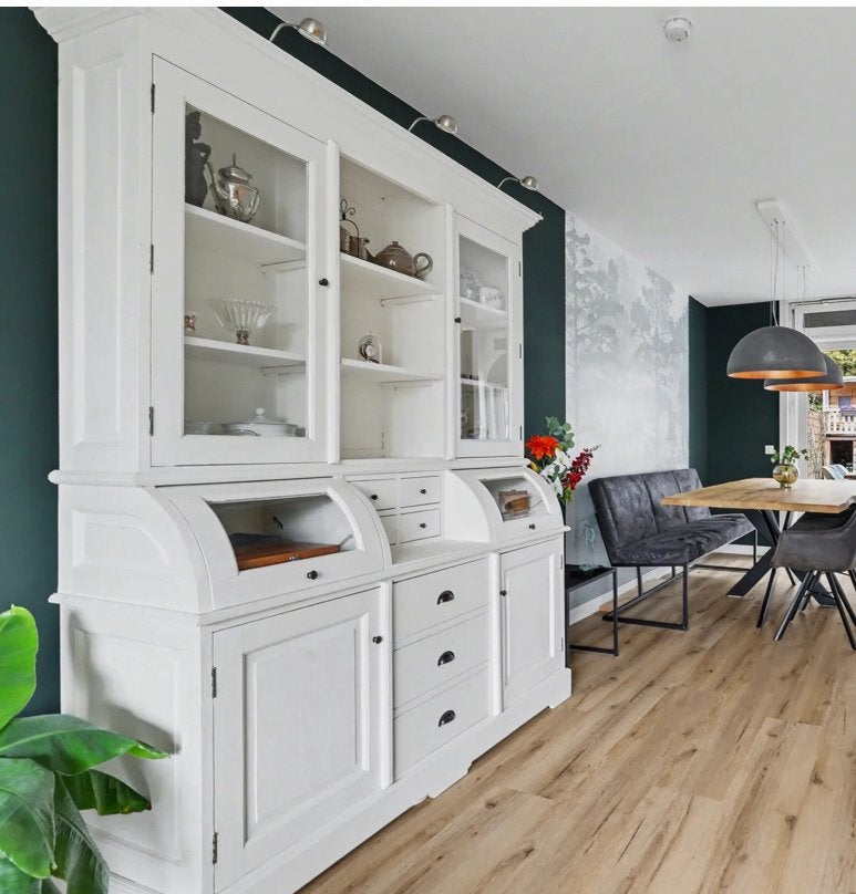 Stijlvolle witte buffetkast, Ophalen, 200 cm of meer, 150 tot 200 cm, Zo goed als nieuw