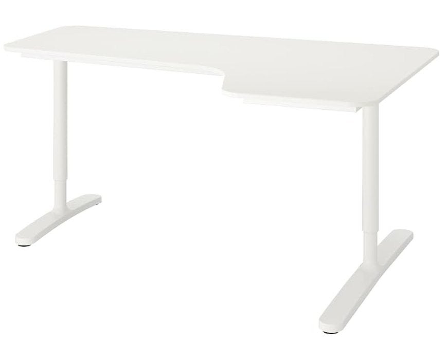 IKEA Bekant hoekbureau wit 160*110, Huis en Inrichting, Ophalen, 160 cm, In hoogte verstelbaar, Spaanplaat of MDF