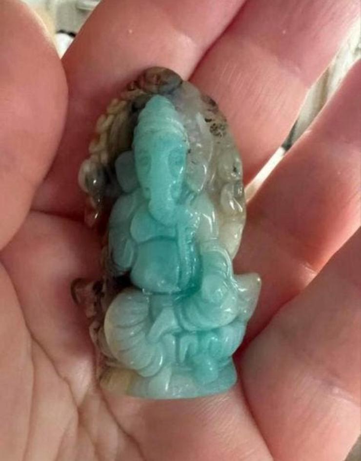 Deity Ganesha Amazoni̇te for good Fortune, Ophalen of Verzenden