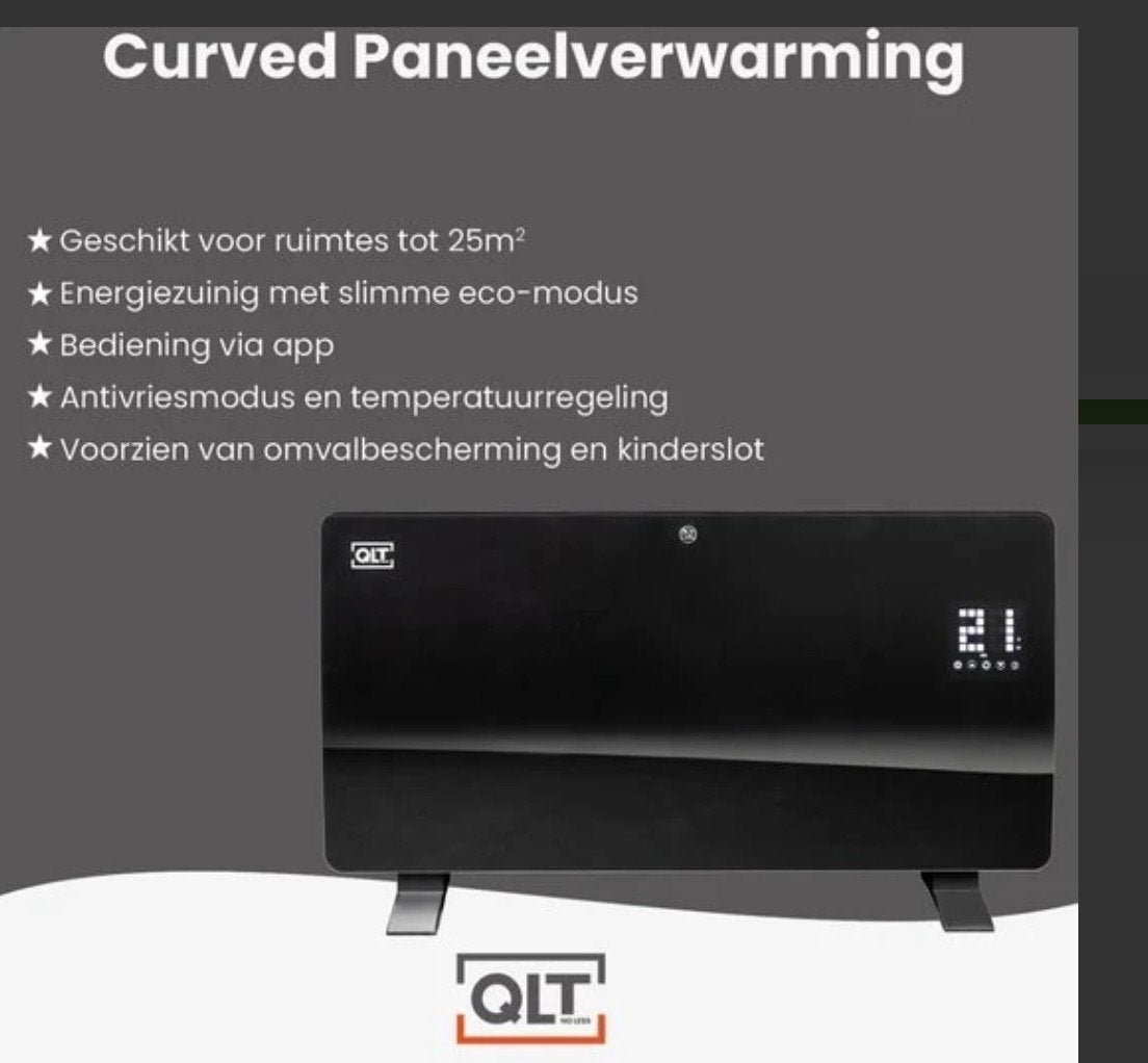 QLT Gebogen Paneelverwarming - Energiezuinig en Slim, 30 tot 80 cm, Overige typen, Nieuw, Ophalen of Verzenden