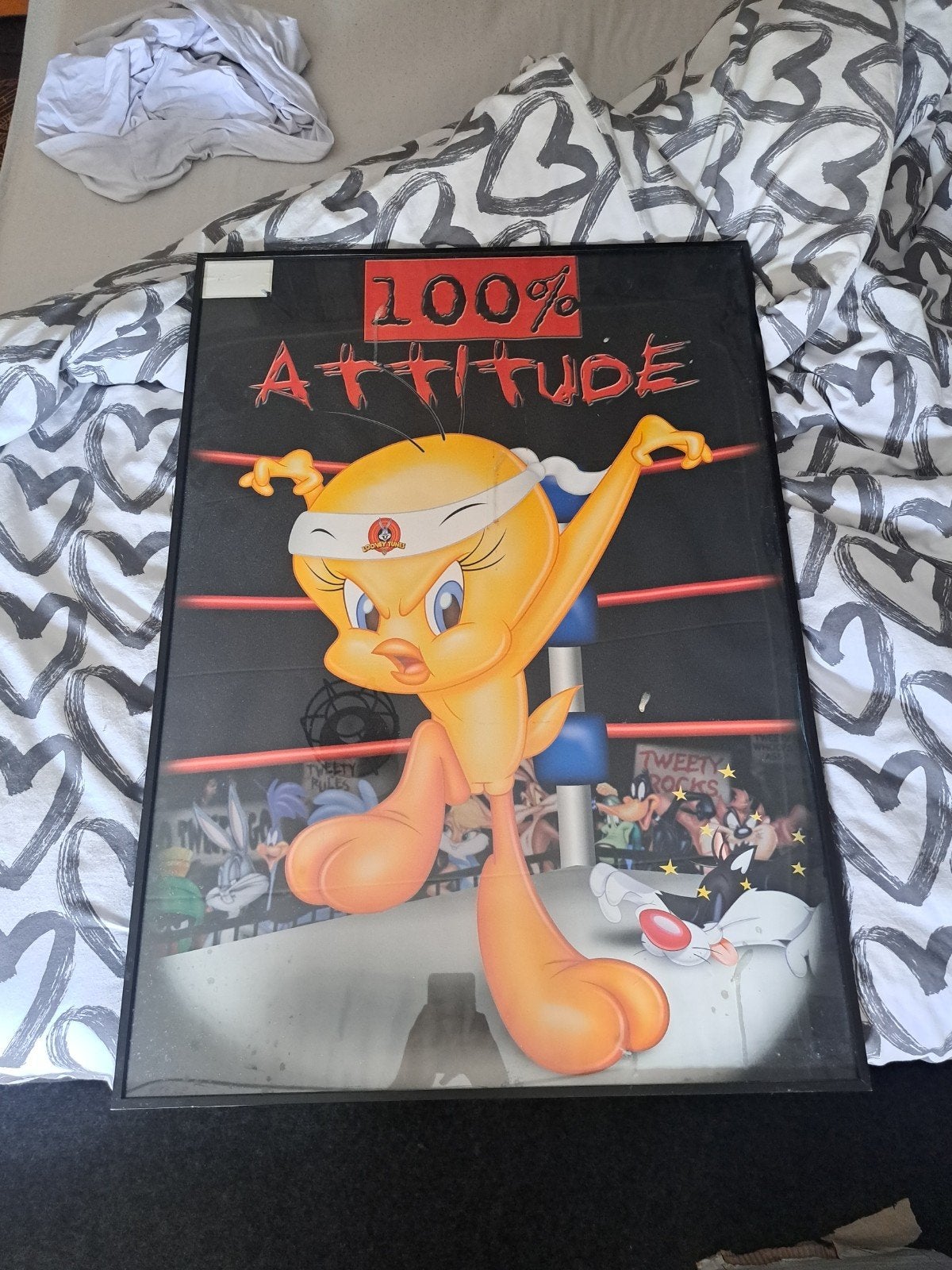 Tweety Bird "100% Attitude" Poster, Gebruikt, Ophalen of Verzenden, Foto of Poster, 75 – 100