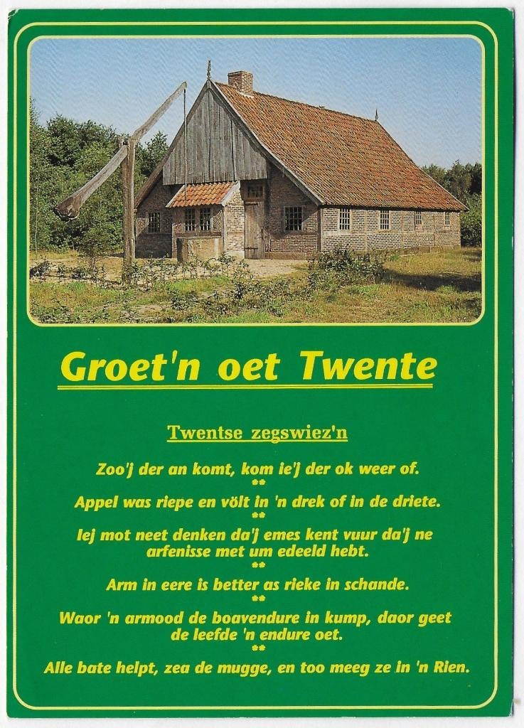 ( B2861 ) Groet 'n oet Twente gelopen Ansichtkaart, Ophalen of Verzenden, 1980 tot heden, Gelopen, Overijssel