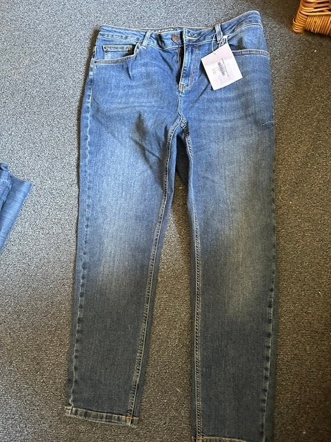 Spijkerbroek Miss Etam 42 lengte 28 Jackie Nieuw, Kleding | Dames, Ophalen, Blauw, Zo goed als nieuw, Miss Etam