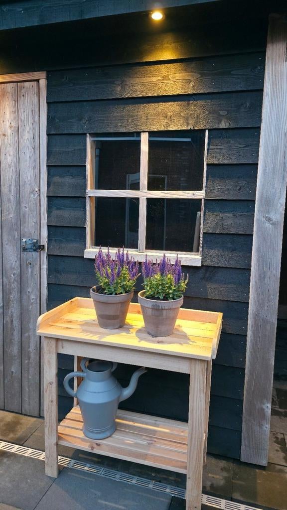 Handgemaakte tuintafeltje / oppottafel / plantentafel, Tuin en Terras, Tuintafels, Ophalen, Nieuw, Rechthoekig, Hout